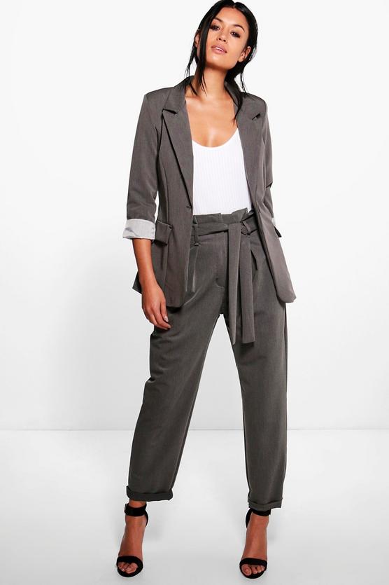 Harriet Belted Paperwaist Tailored Trouser